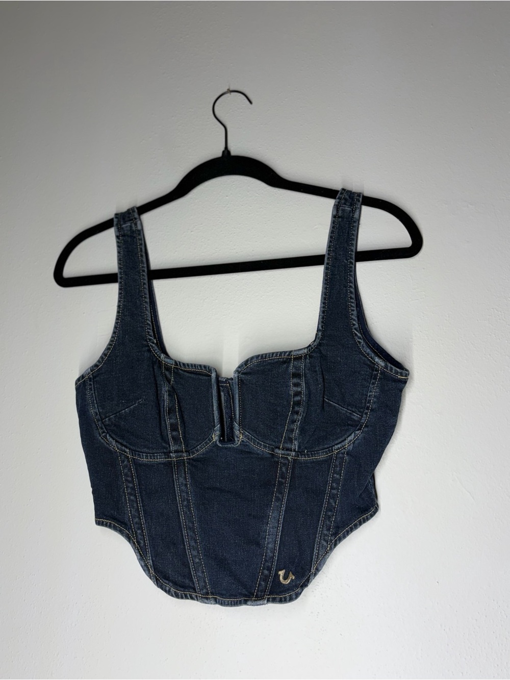 True Religion Dark Blue Denim Corset Camisole